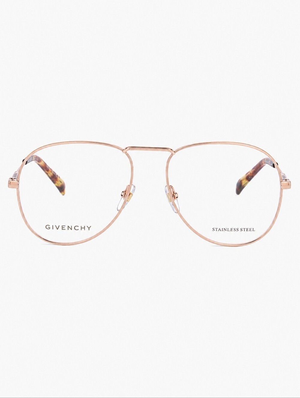 GIVENCHY | Rose Gold Stainless Steel Frame Aviator Style Eyeglasses